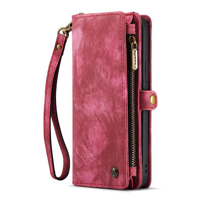 Cas en cuir véritable de luxe antichoc de portefeuille de cas en cuir multifonctionnel d'IPhone