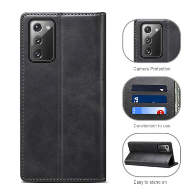 Caisse faite sur commande véritable personnalisée de téléphone de portefeuille de Samsung de cas antichoc insalissable