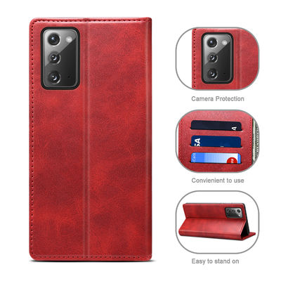 Caisse faite sur commande véritable personnalisée de téléphone de portefeuille de Samsung de cas antichoc insalissable