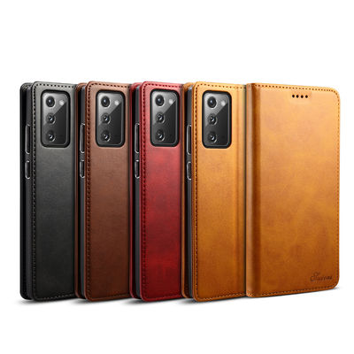 Caisse faite sur commande véritable personnalisée de téléphone de portefeuille de Samsung de cas antichoc insalissable