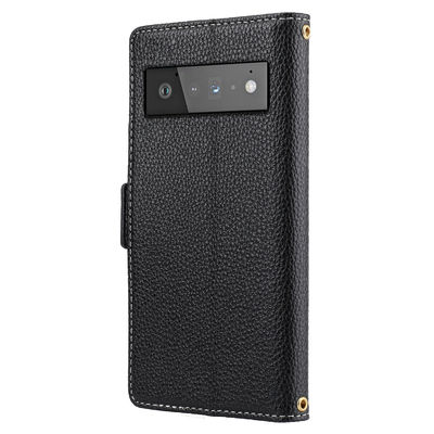 Les cas de téléphone de pixel de Tpu Google couvrent Flip Stand Leather Scratchproof
