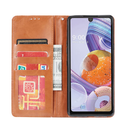 Le cas antichoc Tpu de téléphone portable d'atterrisseur garnissent en cuir l'OEM exquis adapté aux besoins du client