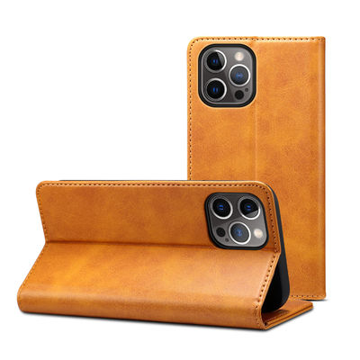 Caisse de luxe de cuir de portefeuille de téléphone de cas d'ODM en cuir véritable/OEM Iphone