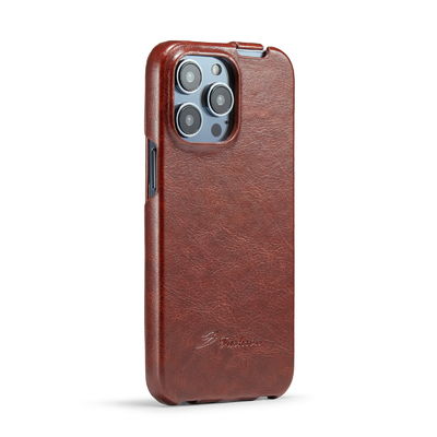 Cas magnétique en cuir véritable de luxe exquis d'OEM Iphone 14 de cas de téléphone