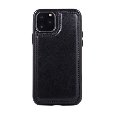 Couverture inoffensive d'iPhone 11 d'unité centrale de téléphone portable de caisse en cuir antichoc de portefeuille