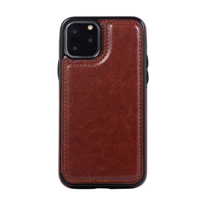 Couverture inoffensive d'iPhone 11 d'unité centrale de téléphone portable de caisse en cuir antichoc de portefeuille