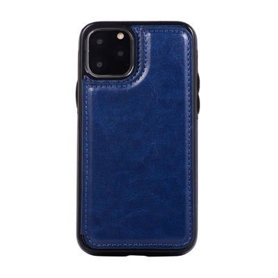 Couverture inoffensive d'iPhone 11 d'unité centrale de téléphone portable de caisse en cuir antichoc de portefeuille