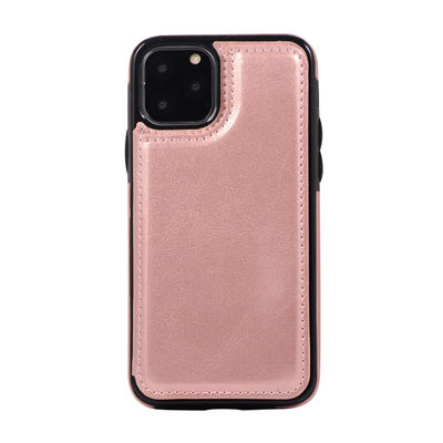 Couverture inoffensive d'iPhone 11 d'unité centrale de téléphone portable de caisse en cuir antichoc de portefeuille