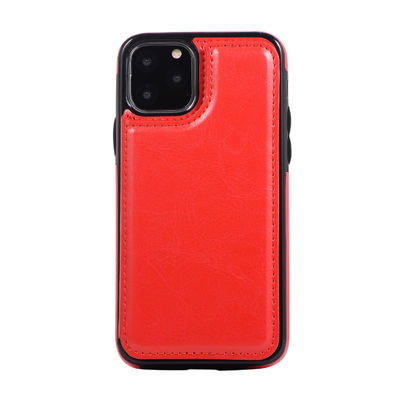 Couverture inoffensive d'iPhone 11 d'unité centrale de téléphone portable de caisse en cuir antichoc de portefeuille