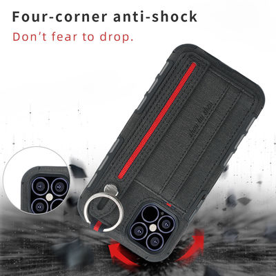 Lanyard Strap Leather Phone Cases pour Iphone 14 13 Scratchproof