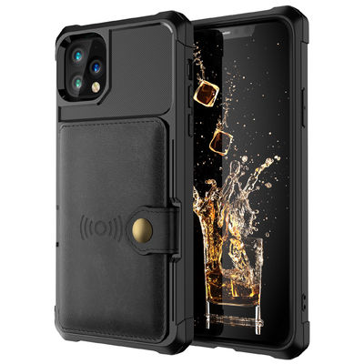 Porte-cartes antichoc de Magsafing de caisse en cuir de portefeuille de téléphone d'OEM pour Iphone 14