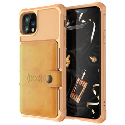 Porte-cartes antichoc de Magsafing de caisse en cuir de portefeuille de téléphone d'OEM pour Iphone 14