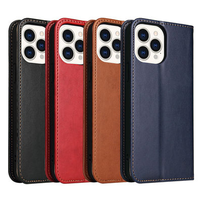 Les cas en cuir imperméables de téléphone ont personnalisé la caisse de portefeuille d'Iphone