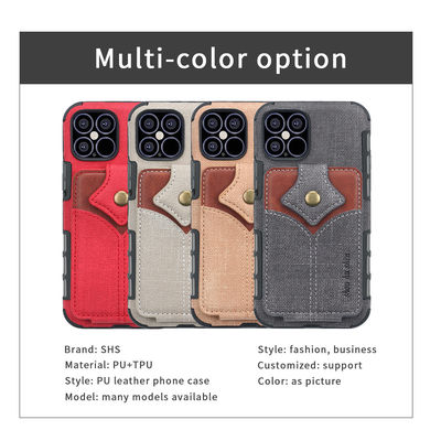 Cas en cuir d'Iphone de téléphone de cas de portefeuille de cas en cuir en cuir de téléphone