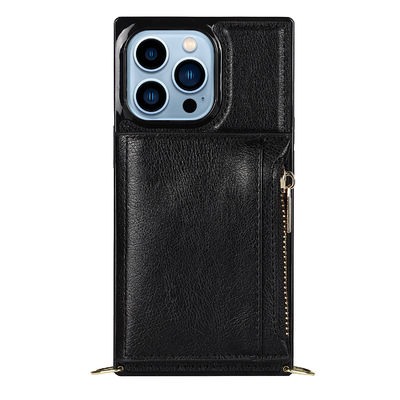 Véritable de luxe antichoc d'unité centrale Iphone de portefeuille en cuir sans couture de caisse
