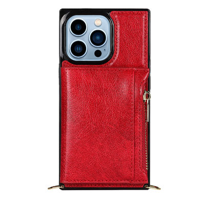 Véritable de luxe antichoc d'unité centrale Iphone de portefeuille en cuir sans couture de caisse