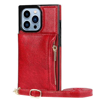 Véritable de luxe antichoc d'unité centrale Iphone de portefeuille en cuir sans couture de caisse
