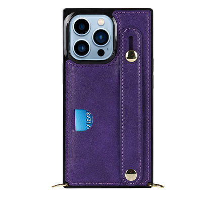 Cas de téléphone de noir en cuir d'OEM/ODM d'Iphone de caisse exquise de portefeuille