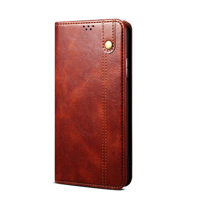Cas de luxe insalissable en cuir véritable exquis de téléphone de portefeuille de cas d'Iphone