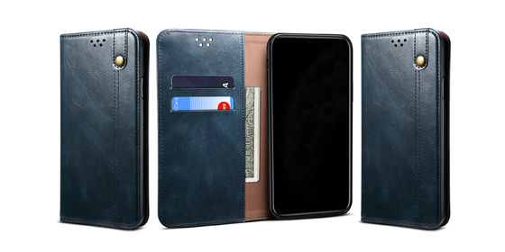 Cas de luxe insalissable en cuir véritable exquis de téléphone de portefeuille de cas d'Iphone