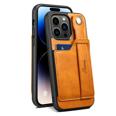 Cas en cuir d'Iphone de téléphone de cas de portefeuille de cas en cuir en cuir de téléphone de luxe