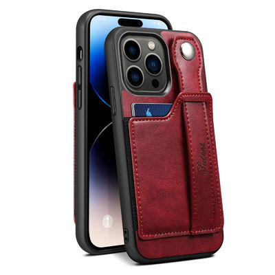Cas en cuir d'Iphone de téléphone de cas de portefeuille de cas en cuir en cuir de téléphone de luxe