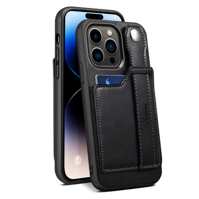 Cas en cuir d'Iphone de téléphone de cas de portefeuille de cas en cuir en cuir de téléphone de luxe