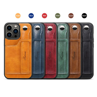 Cas en cuir d'Iphone de téléphone de cas de portefeuille de cas en cuir en cuir de téléphone de luxe