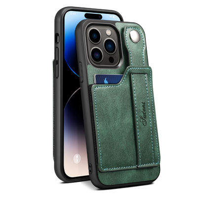 Cas en cuir d'Iphone de téléphone de cas de portefeuille de cas en cuir en cuir de téléphone de luxe