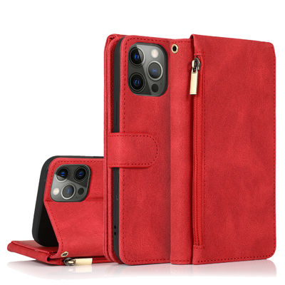 Style moderne véritable de luxe de cas en cuir d'Iphone de cas de téléphone de portefeuille
