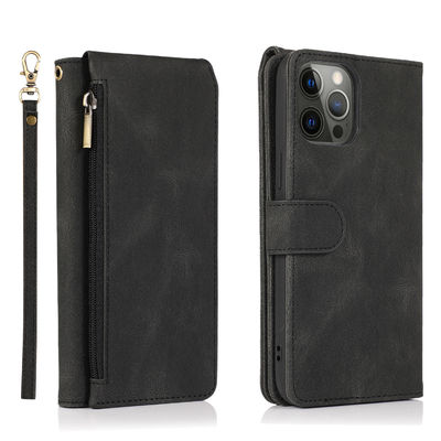 Style moderne véritable de luxe de cas en cuir d'Iphone de cas de téléphone de portefeuille