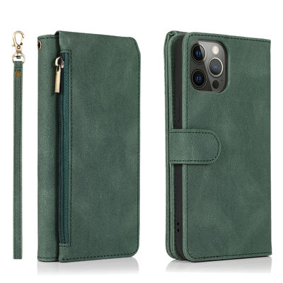 Style moderne véritable de luxe de cas en cuir d'Iphone de cas de téléphone de portefeuille