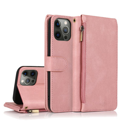 Style moderne véritable de luxe de cas en cuir d'Iphone de cas de téléphone de portefeuille