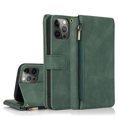 Style moderne véritable de luxe de cas en cuir d'Iphone de cas de téléphone de portefeuille