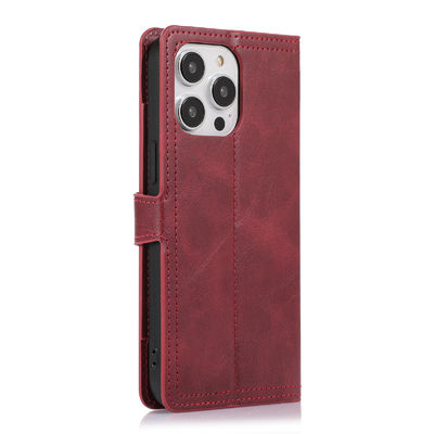 Cas en cuir en cuir véritable de luxe d'Iphone de portefeuille de cas de téléphone de cas en cuir de téléphone