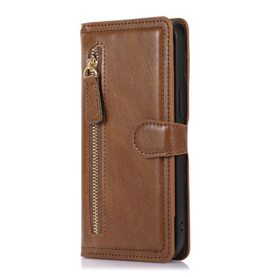 Cas en cuir en cuir véritable de luxe d'Iphone de portefeuille de cas de téléphone de cas en cuir de téléphone