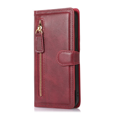 Cas en cuir en cuir véritable de luxe d'Iphone de portefeuille de cas de téléphone de cas en cuir de téléphone