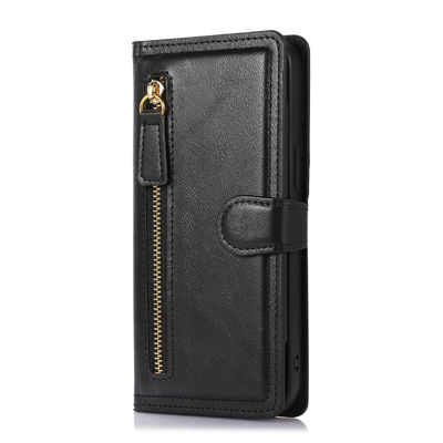 Cas en cuir en cuir véritable de luxe d'Iphone de portefeuille de cas de téléphone de cas en cuir de téléphone