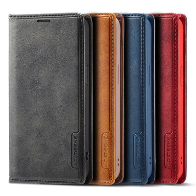 Style moderne de cas d'Iphone de cas de téléphone de portefeuille de caisse rouge en cuir de téléphone