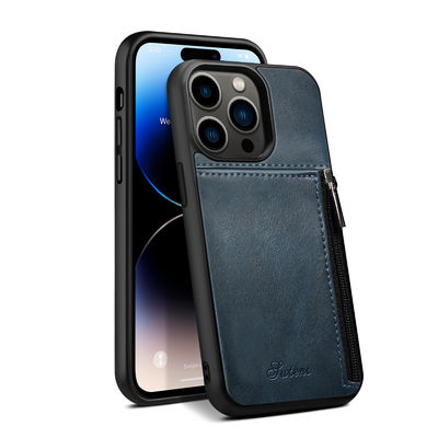 Caisse de luxe en cuir véritable de portefeuille d'Iphone de cas de téléphone moderne
