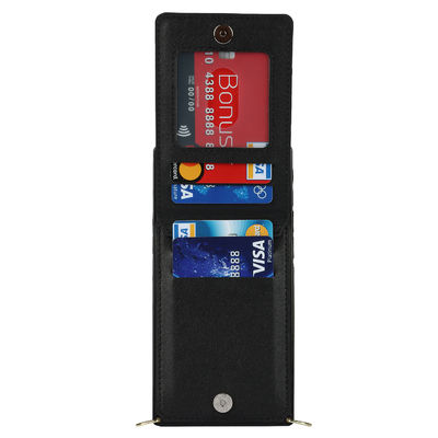Caisse en cuir véritable de portefeuille d'Iphone de cas en cuir de luxe de téléphone