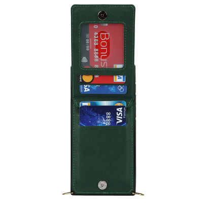 Caisse en cuir véritable de portefeuille d'Iphone de cas en cuir de luxe de téléphone