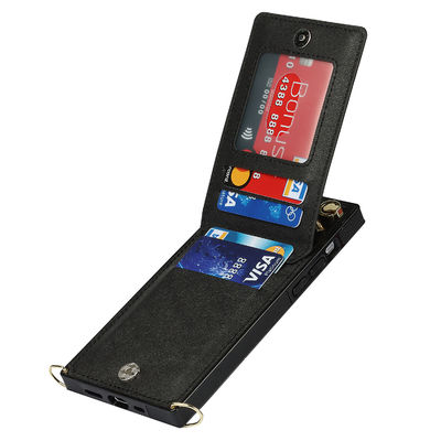 Caisse en cuir véritable de portefeuille d'Iphone de cas en cuir de luxe de téléphone