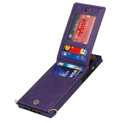 Caisse en cuir véritable de portefeuille d'Iphone de cas en cuir de luxe de téléphone