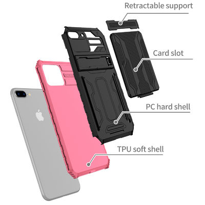 cuir en cuir d'Iphone de cas de téléphone de portefeuille de cas de téléphone de l'iPhone 7Leather