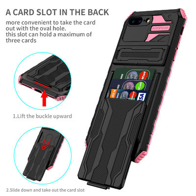 cuir en cuir d'Iphone de cas de téléphone de portefeuille de cas de téléphone de l'iPhone 7Leather