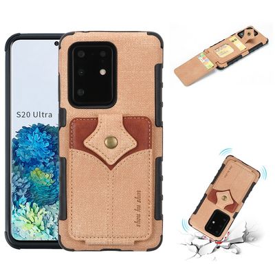 Cas en cuir multifonctionnel de téléphone de cas protecteurs véritables de luxe de Samsung