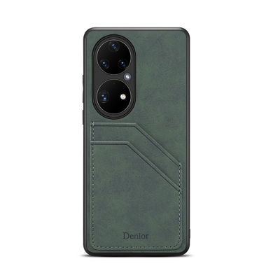 Véritable antichoc de porte-cartes de téléphone en cuir sans couture de portefeuille
