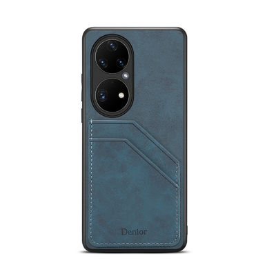 Véritable antichoc de porte-cartes de téléphone en cuir sans couture de portefeuille