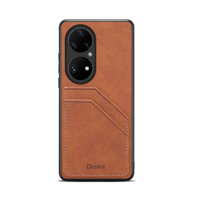 Véritable antichoc de porte-cartes de téléphone en cuir sans couture de portefeuille
